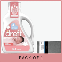 Dreft Newborn Baby Liquid Laundry Detergent, Hypoallergenic, 92 fl oz with Microfiber Solid Color Towel by BundleEase