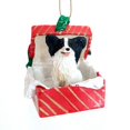 thumbnail image 2 of PAPILLON Dog Black sits in a Red Gift Box Christmas Ornament New RGBD47B, 2 of 4