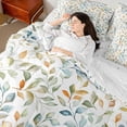 thumbnail image 4 of Manfei Boys Girls Tree Leaves Bedding Comforter Set 7pcs,Botanical Plants Queen Bedding Sets Super Cozy,Abstract Gradient Queen Sheet Sets,Luxury Bedroom Decor,Reversible, 4 of 8