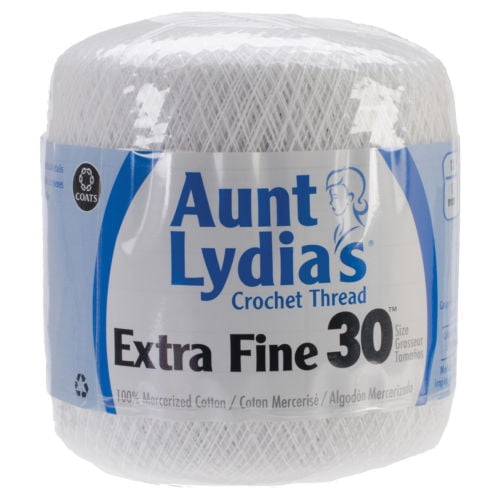 /"Aunt Lydia/'s Extra Fine Crochet Thread Size 30-White Set Of 3/"