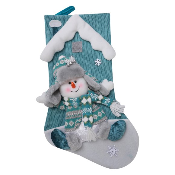 3D Personalized Christmas Stocking, Reindeer Christmas Stocking, Blue Christmas Stocking, Snowman Christmas Stocking, Gift Idea