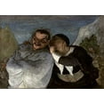 thumbnail image 2 of Daumier, Honore 24x18 Black Ornate Wood Framed with Double Matting Museum Art Print Titled - Crispin Et Scapin, 2 of 4