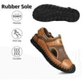 thumbnail image 4 of Men's Casual Sandals Outdoor Summer Beach Breathable Casual Closed Walking Lightweight Mesh Adjustable Athletic Driving Shoes Brown 7 US, 4 of 7