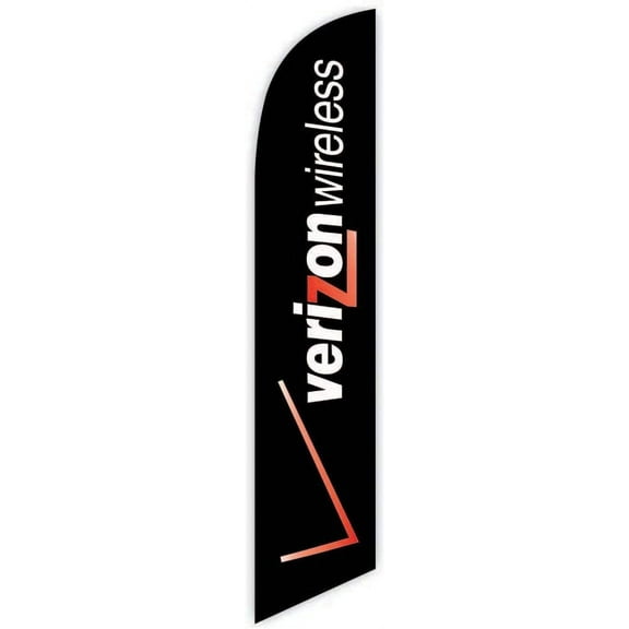 Cobb Promo Advertising Feather Flag 12ft for Verizon Wireless Black - Replacement Flag Only Without Poleset