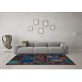 thumbnail image 3 of Ahgly Company Indoor Round Oriental Light Blue Modern Area Rugs, 3' Round, 3 of 4