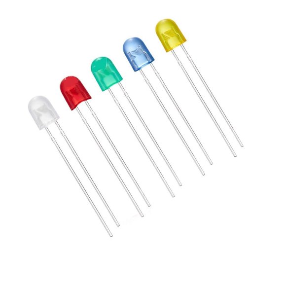 10 Pcs 5mm Oval LED Diode 546 White Red Green Blue Yellow 2V 3V 20mA 5x4x6 Mm Diffused Wide Angle DIY Lights Emitting Lamp Bulb (Color : White)