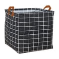 thumbnail image 2 of AKLJWH Foldable Storage Basket with Handles, Portable Linen Organizer Bin, Multipurpose Tote for Clothes, Towels, Laundry, Space Saving Supplies for Bedroom, Bathroom,#01 Black, 2 of 6