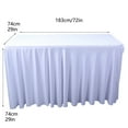 thumbnail image 2 of 6ft Rectangle Table Skirt with Elastic Edge - One-Piece Spandex Table Cover for Banquet Tables, Weddings, Parties & Events - Free Ruffled Tablecloth, 2 of 6