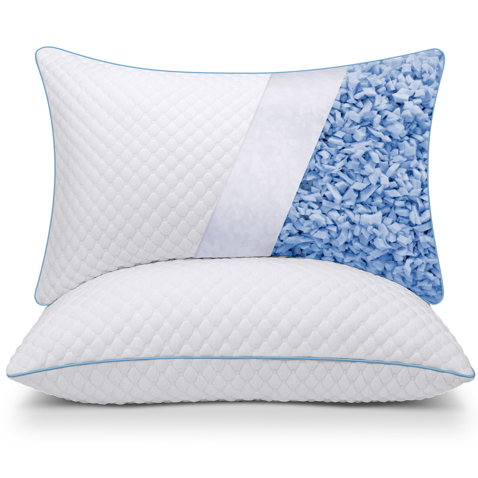 Height Adjustable Standard Comfort & Relax Shredded Memory Foam Pillow 