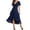 Blue_001, variant on CIENVNSTG Summer Dresses For Women V Neck Flutter Sleeve Chiffon Midi Dress Wrap Waist Sundress Elegant Outfit for Wedding Guest Black L