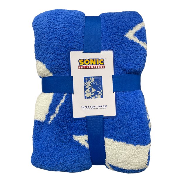 Sonic The Hedgehog Kid's Super Soft Throw Blanket, 50in x 60in, Blue