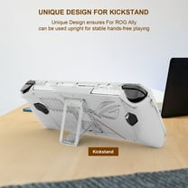 Joernso Game Console Protective Cover with Holder Transparent Shockproof Impact Resistant Anti-Scratch Full Cover Case for ROG Ally