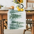 thumbnail image 4 of Forest Green Cotton Linen Table Runner for Dining Kitchen, Spring Summer Watercolor Pine Tree Wedding Outdoor Party Tablerunners Decoration, Dresser Scarf Coffee Tablecloth Runners 13x36 Inches, 4 of 9