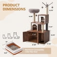 thumbnail image 2 of 2-in-1 Cat Tree with Hidden Litter Box Enclosure, Wooden Cat Tower & Litter Box Cabinet – Scratching Posts, Cat Condo Cave, Storage, Washable Cushion, 2 of 9
