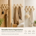 thumbnail image 7 of NOGIS Wood Accordion Wall Rack with 10 Hooks, Multi-Purpose Accordion Style Wooden Hat Rack Wall Mounted, Wood Expandable Peg Rack- for Keys, Coffee Mug, Coats, Wood Brown, 7 of 7