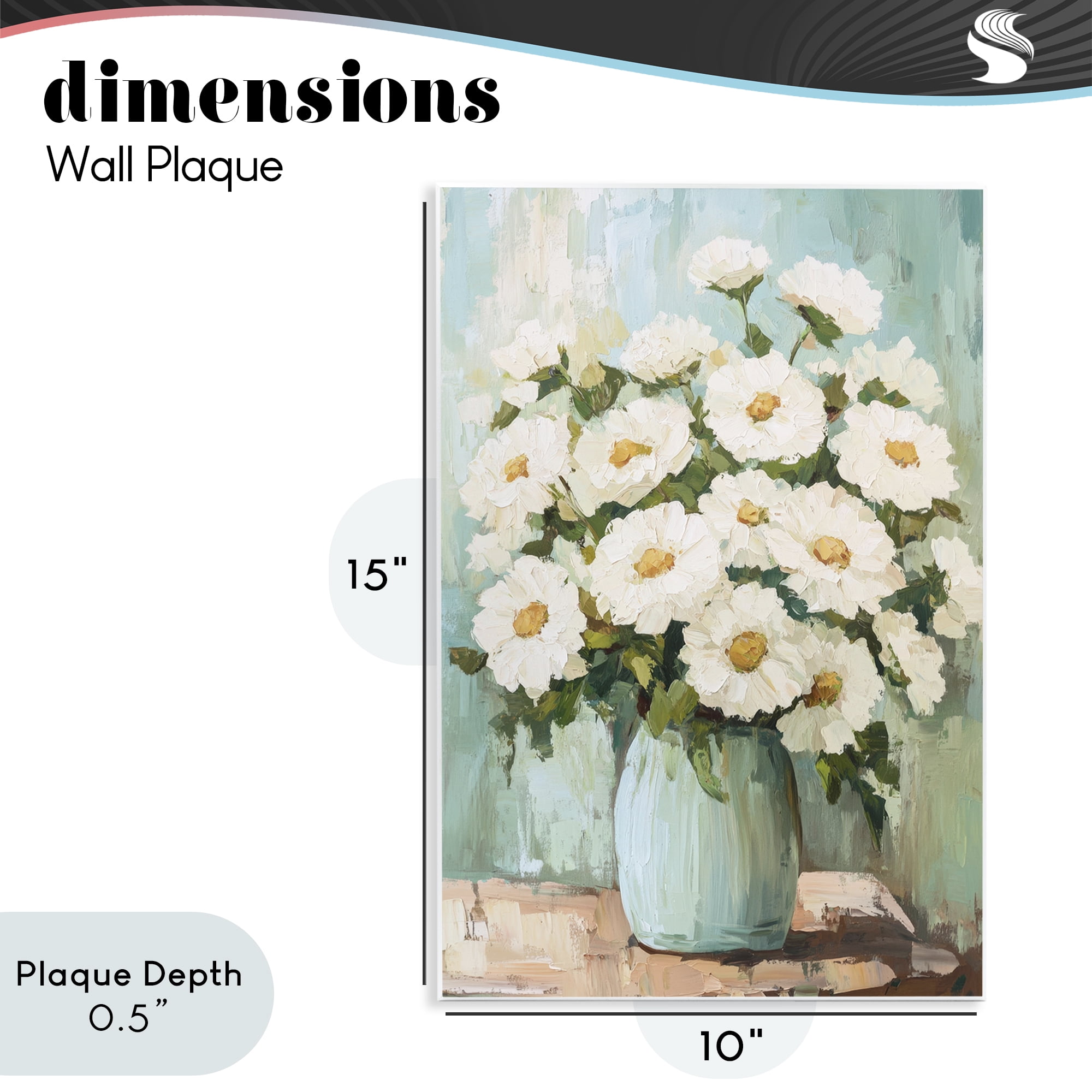 Stupell Industries Cozy Arrangement of White Blooms Wall Plaque Art, design by Petal Prints Design