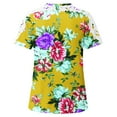 thumbnail image 5 of Wycnly Womens Tops Dressy Casual Vintage Floral Lace Patchwork Comfy Lightweight Going out Tunic Shirts Summer Short Sleeve Round Neck Tops Leopard Print Blouse Yellow m, 5 of 5