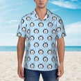 thumbnail image 2 of Gukieu Husky Head Print Men's Short-sleeved Shirts, Button-down Lapel Hawaiian Shirts, T-shirts, Beach Vacation Summer Casual Wear,Medium, 2 of 7