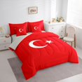 thumbnail image 2 of Manfei Turkey Flag 7-Piece King Bedding,Vintage Patriotic Theme King Bed in a Bag,Red White,Light Gray Reversible, 2 of 7