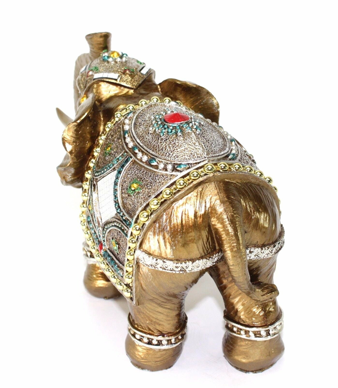 Feng Shui 9" Elegant Elephant Trunk Statue Lucky Figurine Gift & Home Decor G16215