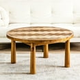 thumbnail image 6 of GEXPUSM Round Coffee Tables for Living Room, Mid-Century Modern Decor 35.43"L x 18.31"H-Brown, 6 of 9