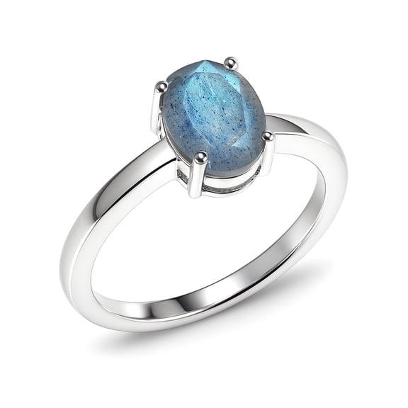 Genuine Blue Fire Labradorite Gemstone 925 Sterling Silver Modern Contemporary Designer Handmade Cocktail Fashion Ring Jewelry For Women By Artisans, Uk Ring Size L1/2