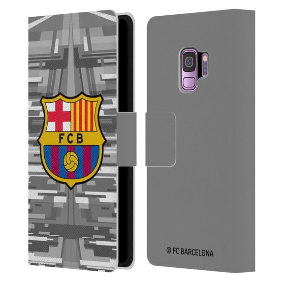 Head Case Designs Officially Licensed FC Barcelona 2019/20 Crest Kit Away Goalkeeper Leather Book Wallet Case Cover Compatible with Samsung Galaxy S9