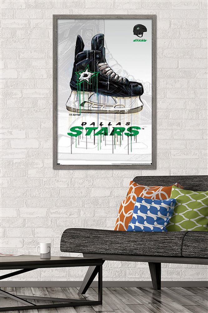 NHL Dallas Stars - Drip Skate 21 Wall Poster, 22.375" x 34", Framed