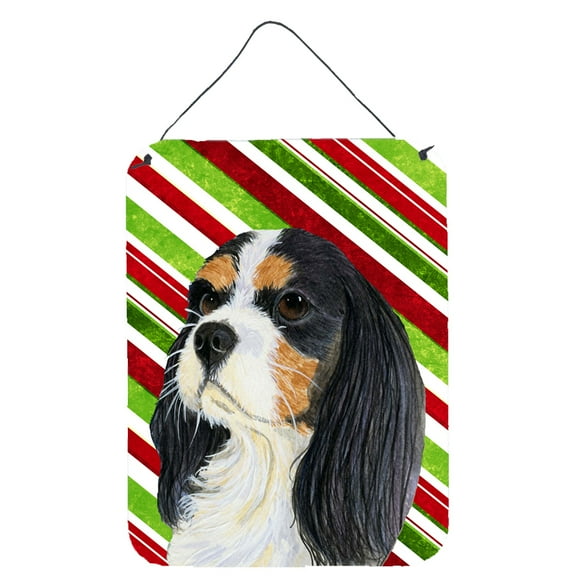 Carolines Treasures LH9234DS1216 Cavalier Spaniel Candy Cane Holiday Christmas Wall or Door Hanging Prints 12WX16H