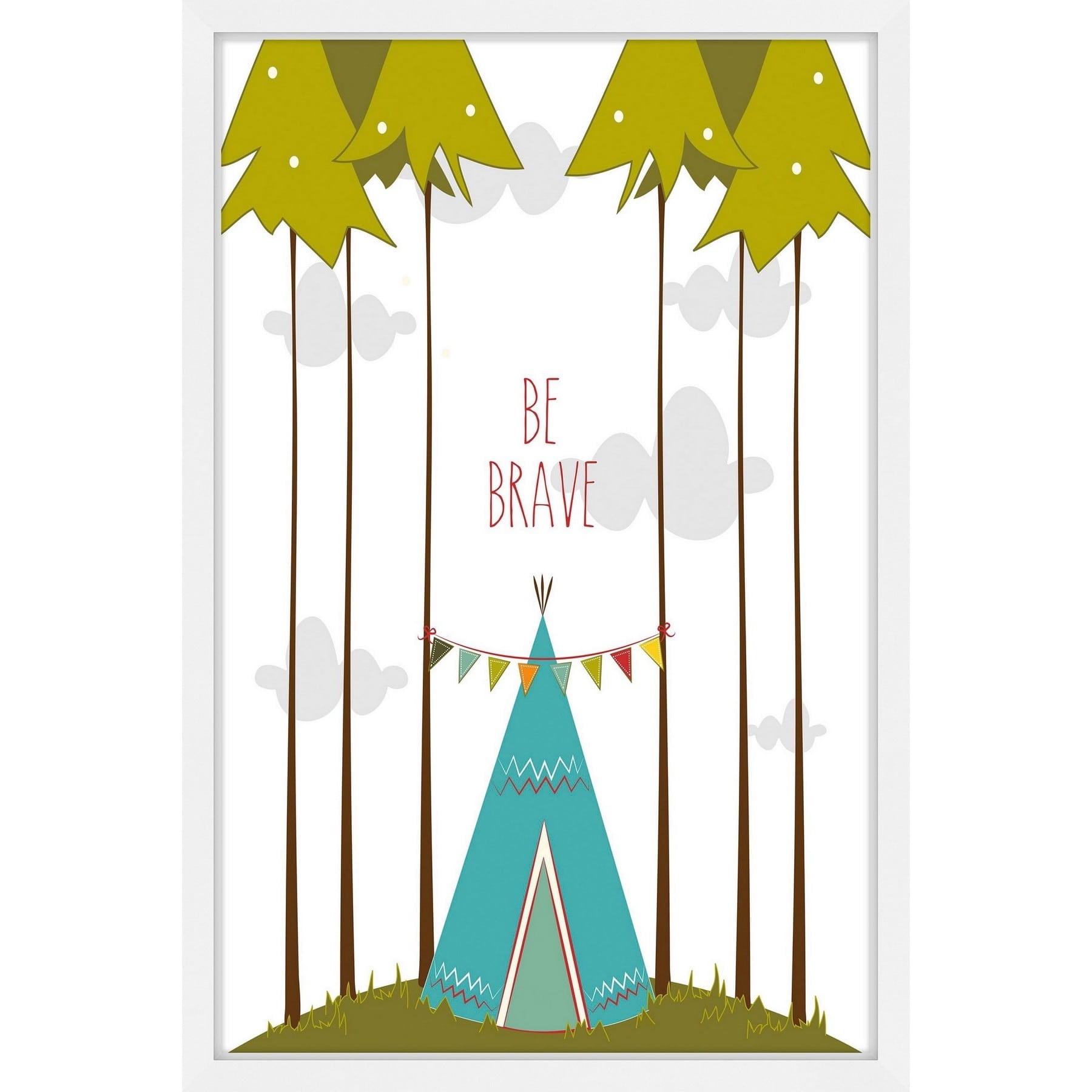 Marmont Hill Blue Teepee 16-Inch x 24-Inch Framed Wall Art