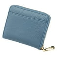 thumbnail image 2 of Women's Genuine Leather Wallet,RFID Blocking Mini Pocket Purse,Card Holder Purse With Zipper Coin Pocket,Ladies Credit Card Holder (Blue), 2 of 8