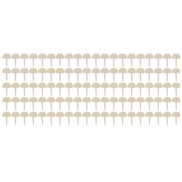 100pcs Plant Labels Tree Shape Tip Design Poplar Plywood Glossy Appearance Easy Writing Garden Markers Signs