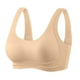 thumbnail image 3 of Feancey Workout Bras for Women No Underwire Push Up Bra Wide Straps Casual Yoga Sports Bra Solid Color Wireless Everyday Bralettes Beige M, 3 of 8