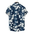 thumbnail image 6 of Zylanna Men's Hawaiian Shirts, Turndown Collar Casual Short Sleeve Quickly Dry Summer Beach Button Down Shirts Dark Blue Size 2XL, 6 of 6