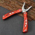 thumbnail image 2 of Alicates multiherramienta Mini portátil plegable para acampar al aire libre herramienta de mano cortadores de alambre alicates de corte con cuchillo, rojo, 2 of 5