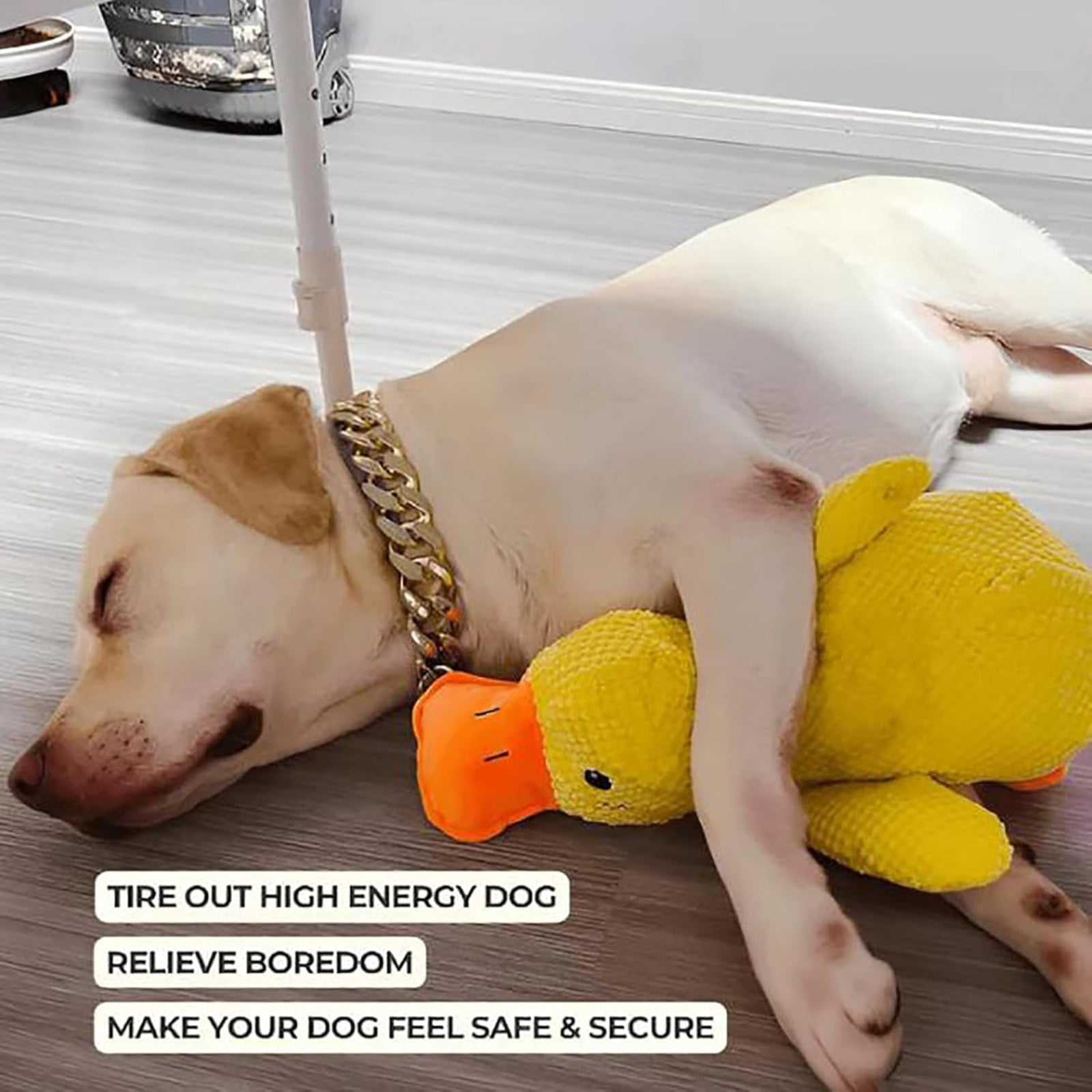 Anti-Destructive Pet Anxiety Relief Duck Toy, Squeaky Chew Toy for Dogs, Calming Interactive Puppy Toy with Quacking Sound