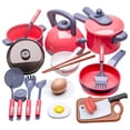 thumbnail image 3 of Plastic Kitchen Pretend Play Utensils Cookware Toy for Baby set boys Girls Boys Red, 3 of 7