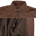 thumbnail image 3 of Men's Athletic Lightweight Water Resistant Slim Fit Racer Jacket (Brown, M), 3 of 4