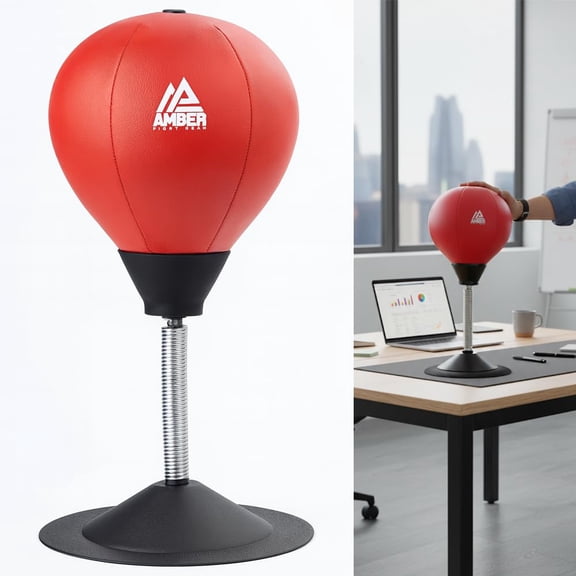 Stress Buster Desktop Punching Bag Heavy Duty Reflex Speed Bag with Suction Stand for Desk Anxiety & Stress Relief