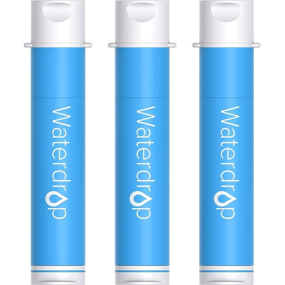 Waterdrop Water Filter Straw, Portable Camping Filtration System, Drinking Water Purifier for Emergency Hiking Travel Backpacking, pack of 3