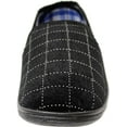 thumbnail image 2 of ABSOLUTE FOOTWEAR Mens Soft Velour Slippers/Indoor Shoes with Twin Gusset and Checked Design - Black - US 11, 2 of 7