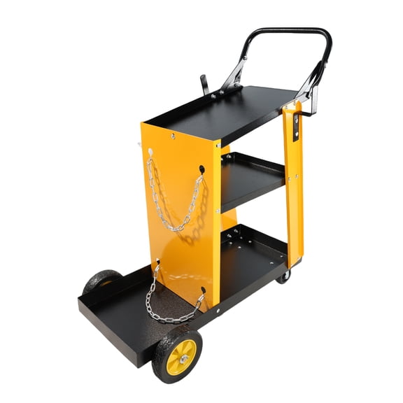 Multi Function 3 tier Welding Cart. gas bottle and accessory storage.Welding Heavy Duty Cart for Tig Mig Welder and Plasma Cutter with Upgrade Handles and Increase Storage Space Storage