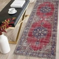 thumbnail image 4 of Red Rug, Navy Blue Rug, Ethnic Pattern Rug, Antique Decor Rug, Turkish Rug, Non Slip Rug, Accent Rug, Area Rug, Thin Rug, Home Decor Rug, 3.3'x9.2' - 100x280 cm, 4 of 8