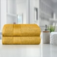 thumbnail image 2 of Trident Soft and Plush 2 Piece Solid Print Cotton Bath Towel Set, Mustard Yellow, 2 of 7