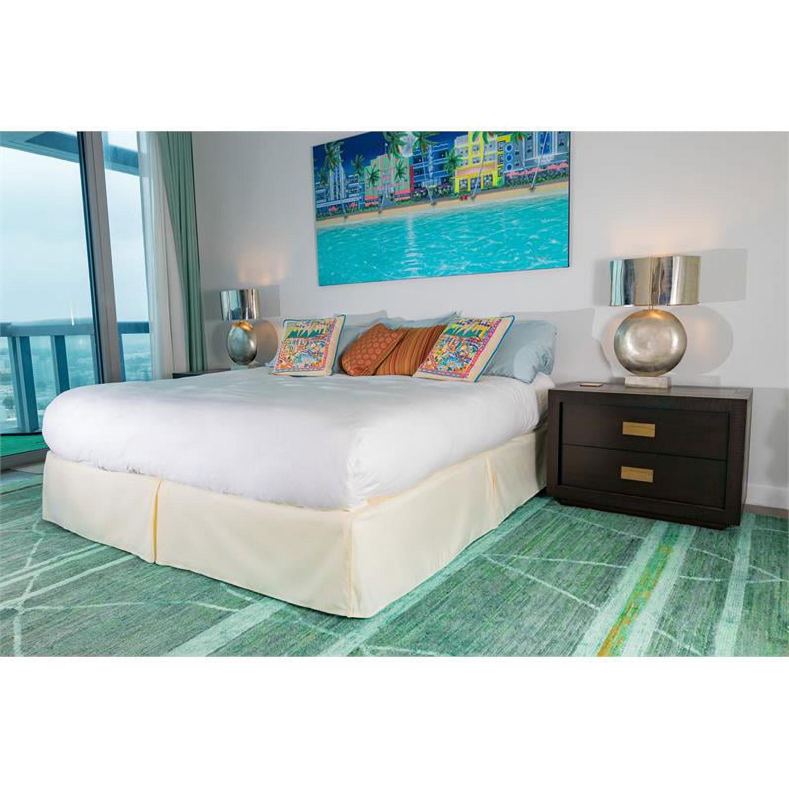 Simply On Bed Skirt Polyester 14 Inch Drop Pleated, Queen, Beige