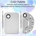 thumbnail image 3 of Makeup Mixing Disc Set, Foundation Mixing Board, Eye Shadow Eyelashes Nail Art Mixing Tool, Stainless Steel Spatula and Portable Makeup Mixing Disc for Easy Clean and Skin Friendly Application, 3 of 4