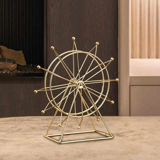 Estatua de la Rueda Macarena Modelo de Noria en Miniatura de Hierro Oro