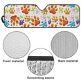 thumbnail image 6 of HUIACONG Colorful Dog Paws Windshield Sunshade Car Sun Shade Heat Shield Sunshade Sun Visor Mat for 1997-2017 Jeep Wrangler Rubicon Sahara TJ JK JKU 2/4 Doors, 6 of 6