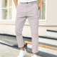 thumbnail image 1 of Pantalones largos para hombre, otoño e invierno, con doble pliegue, color liso, informales, para hombre, 1 of 7