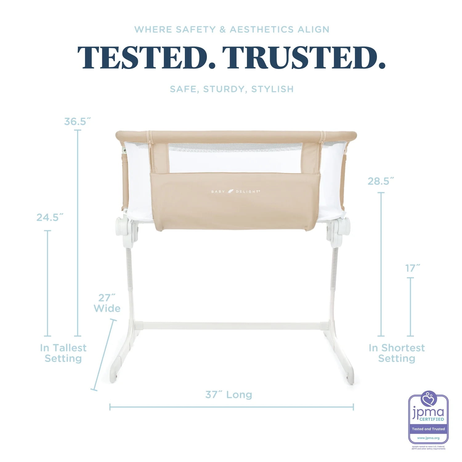 Baby Delight Beside Me Dreamer Organic Bedside Sleeper and Bassinet for Infants, Organic Oat Color